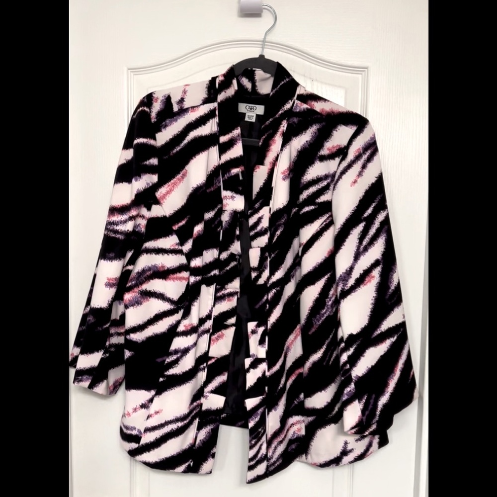 Pink and purple animal type print Blazer Coat